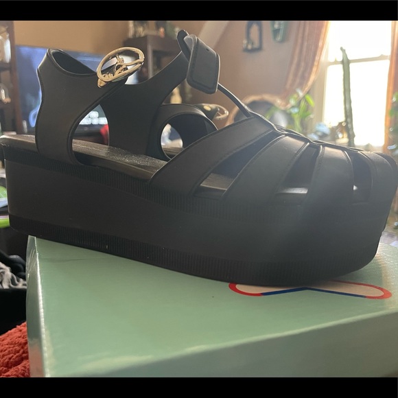 Jeffery Campbell Black Matte Platform Sandals - Picture 3 of 7